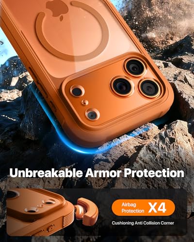 Diaclara Magnetic & Screen Protector for iPhone 17 Pro Max Case,Orange